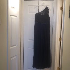 COPY - David’s Bridal marine blue one shoulder lace dress